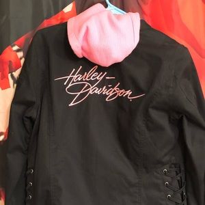 Harley Davidson women’s biker jacket coat pink